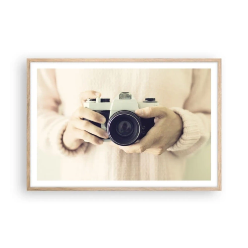 Plakat i ramme af lyst egetræ - For at se mere... - 91x61 cm