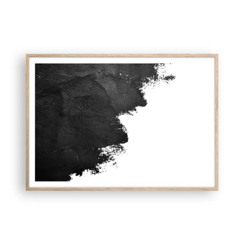 Plakat i ramme af lyst egetræ - Elementer: jord - 100x70 cm