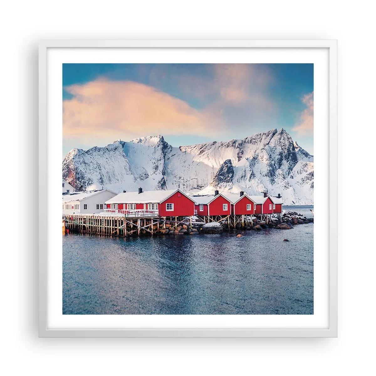 Plakat i hvid ramme - Nordlig tilbagetrækning - 60x60 cm