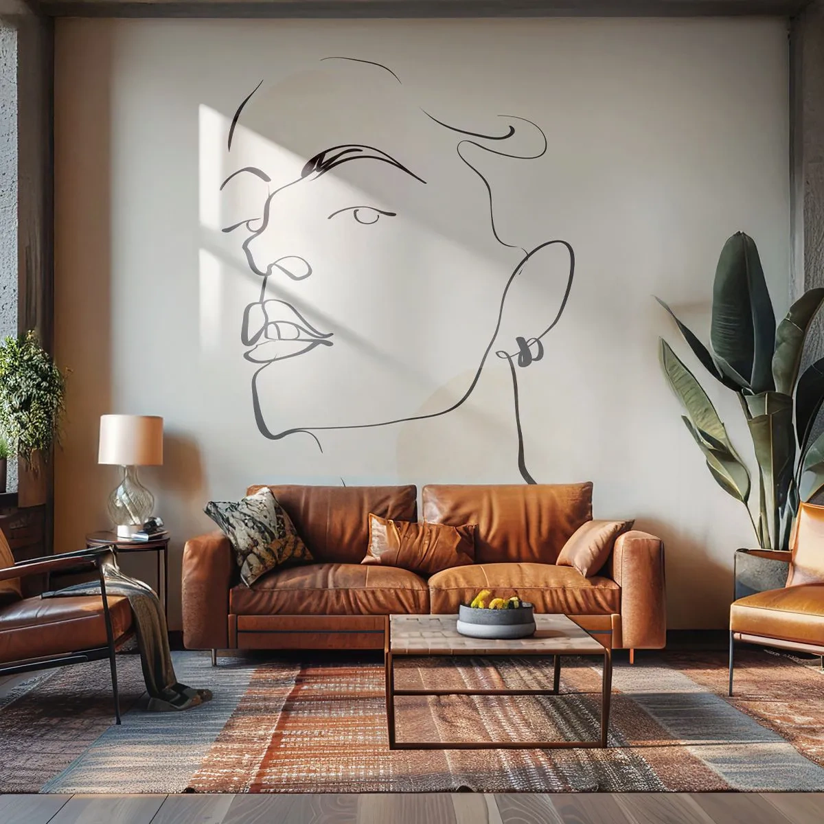 Fototapet Premium Canvas - Et stolt blik - Kvindens ansigt, Portræt af en kvinde, Grafik - 400x280 cm