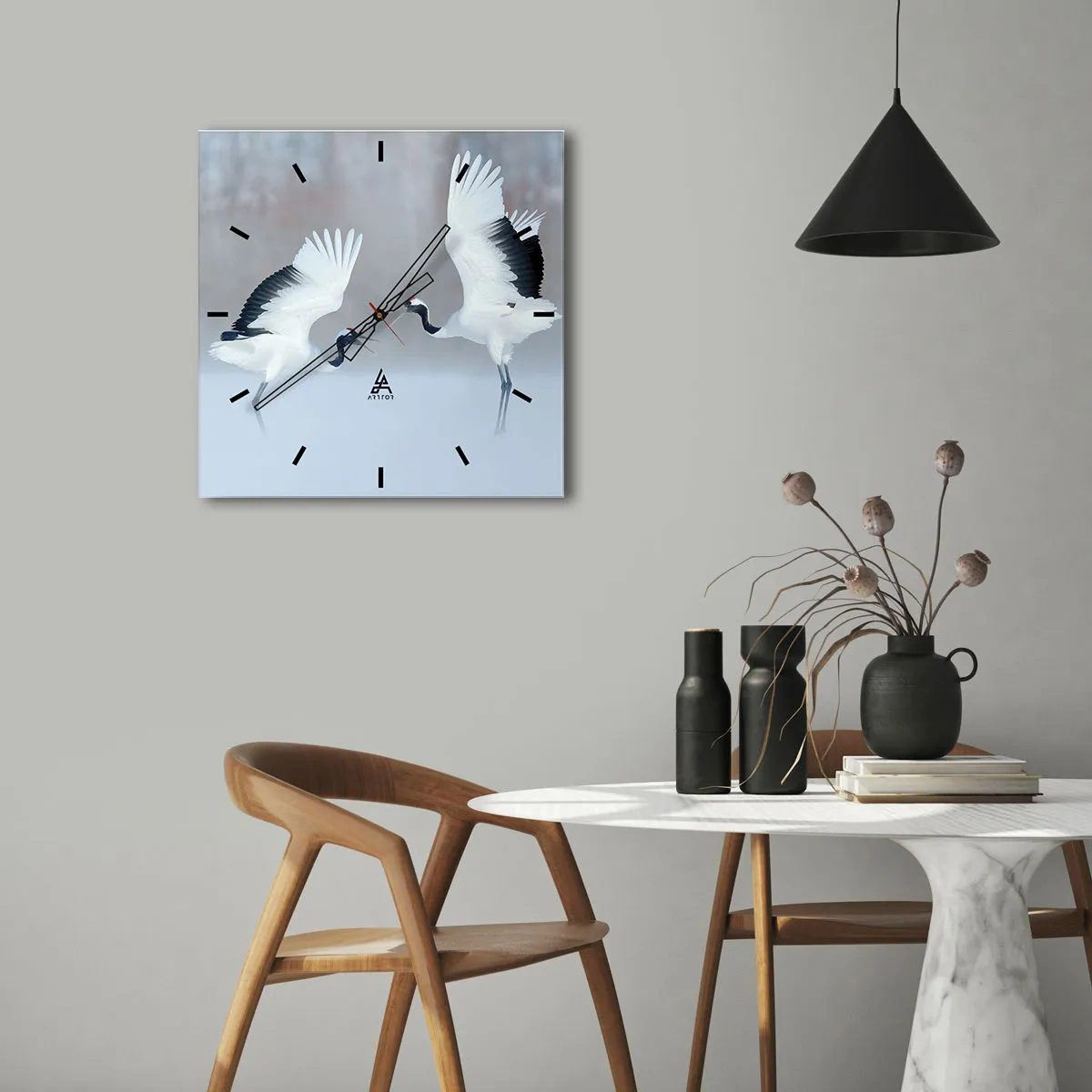 Vægur, Uret - Danser i tågen - 40x40 cm