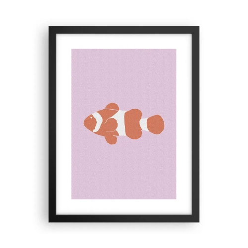 Plakat i sort ramme - I koraller til ansigt og hale - 30x40 cm