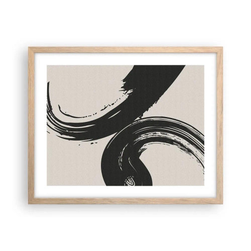 Plakat i ramme af lyst egetræ - Fejende og cirkulær - 50x40 cm
