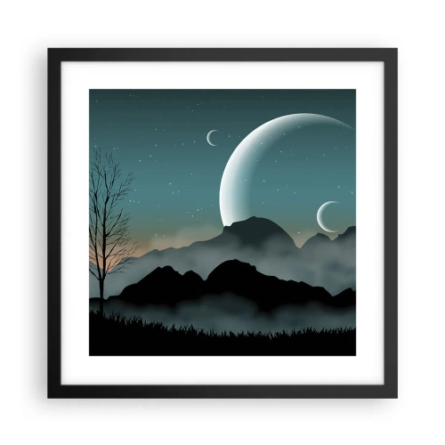 Plakat i sort ramme - Karneval i den stjerneklare nat - 40x40 cm