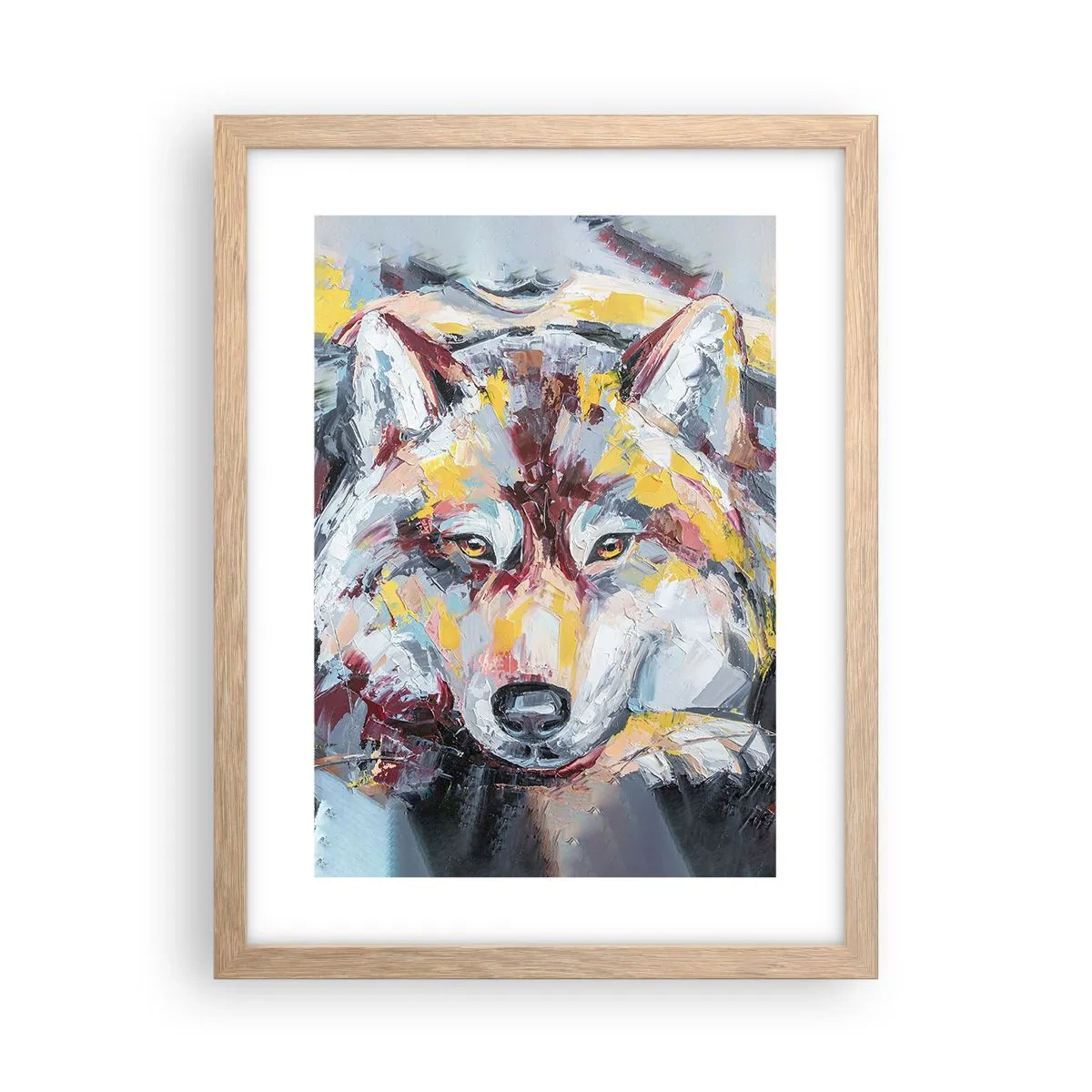 Plakat i ramme af lyst egetræ - Fred blandt kære - 30x40 cm
