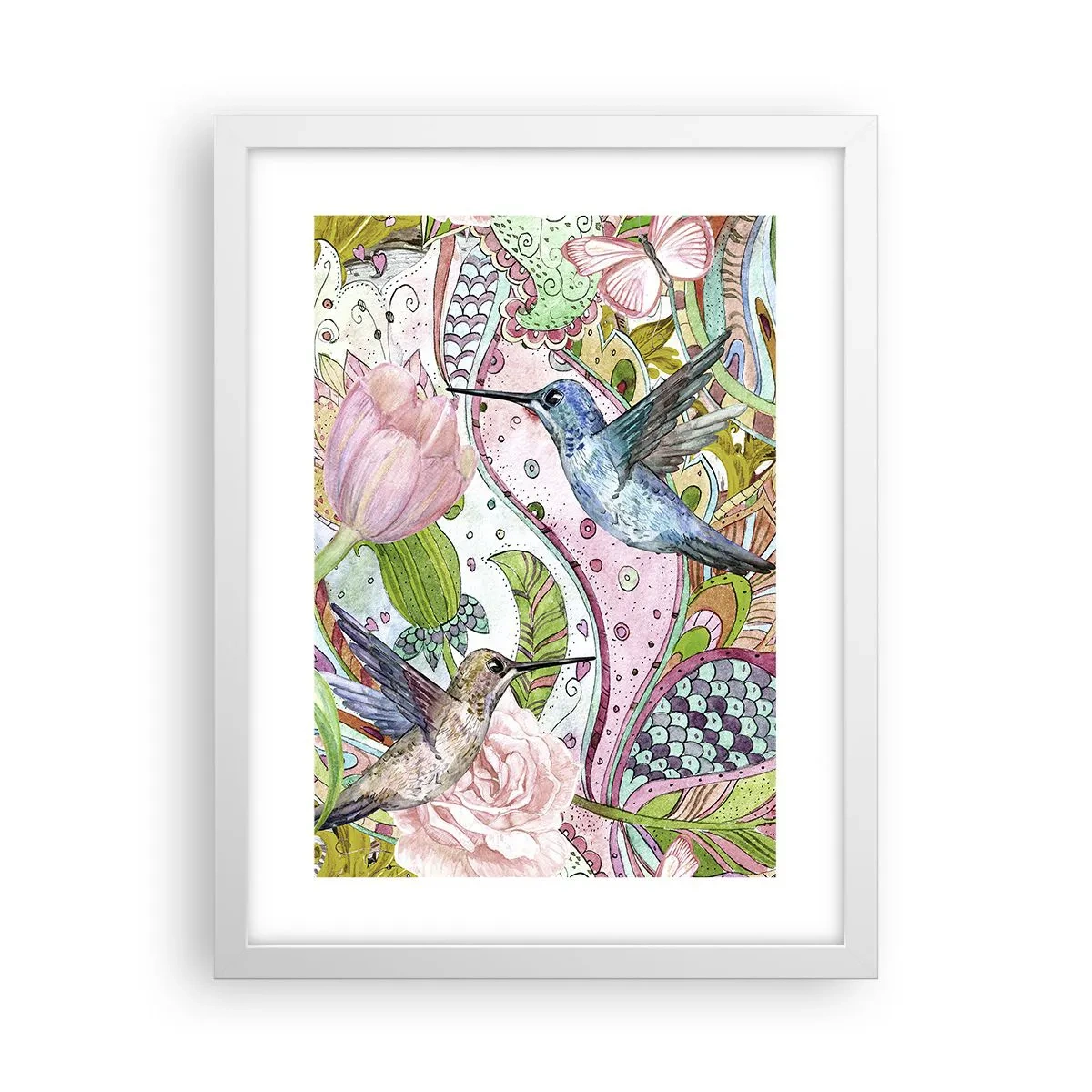 Plakat i hvid ramme - Forviklet i vinstokkene - 30x40 cm