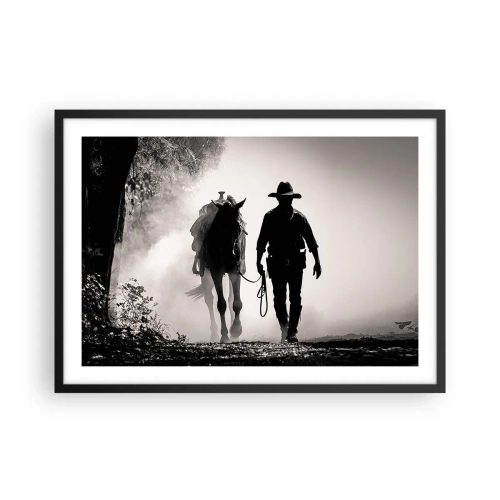 Plakat i sort ramme - En morgen i Texas - 70x50 cm