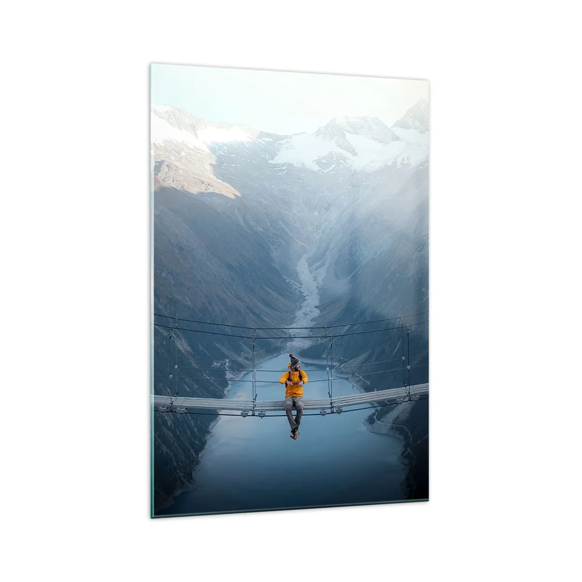 Billede på glas - Glad for suspension - 70x100 cm