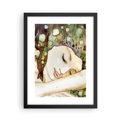 Plakat i sort ramme - Smaragd-violet drøm - 30x40 cm