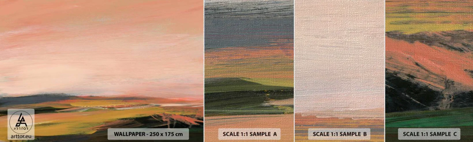 Prøve Fototapet Premium Canvas - I lyserøde toner - Landskab, Stykke, Udsigt - 100x30 cm