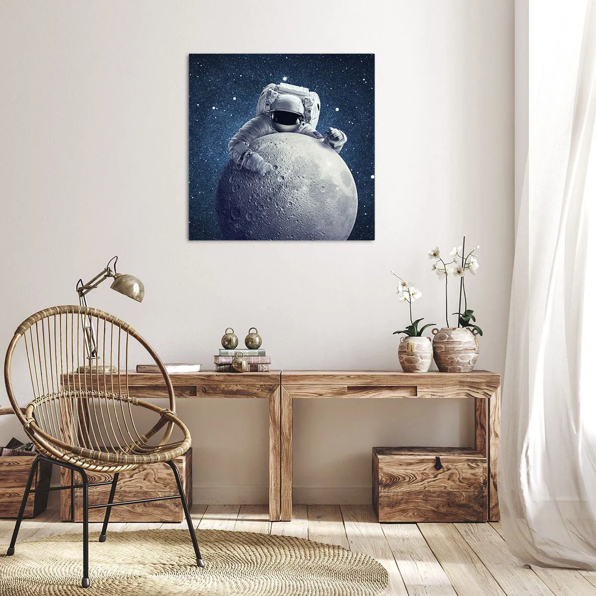 Lærredstryk - Billede på lærred - Kosmisk spøgefugl - 60x60 cm
