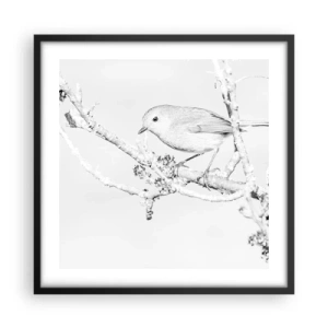 Plakat i sort ramme - Vintermorgen - 50x50 cm