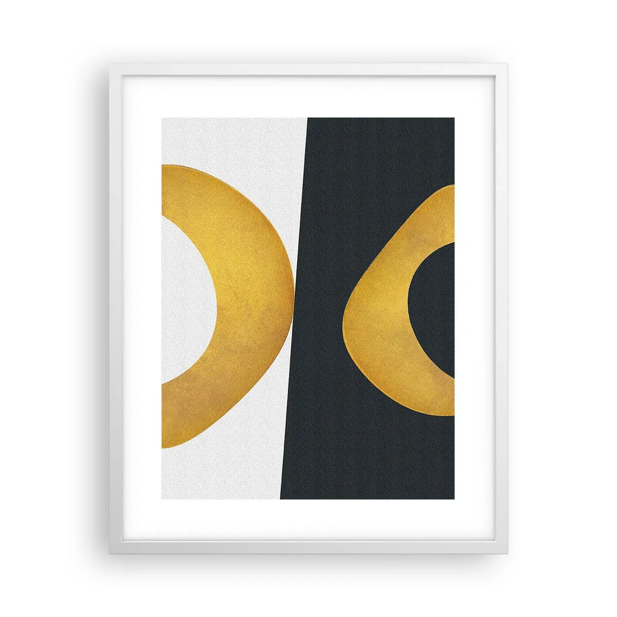 Plakat i hvid ramme - Først: guld - 40x50 cm