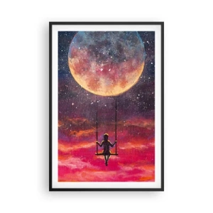 Plakat i sort ramme - Glæd dig i skyerne - 61x91 cm