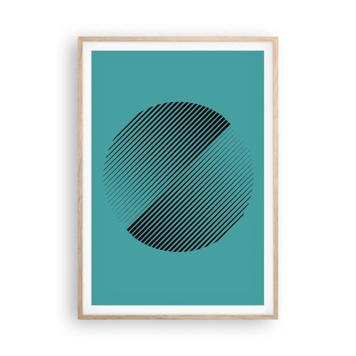 Plakat i ramme af lyst egetræ - Cirklen - en geometrisk variation - 70x100 cm