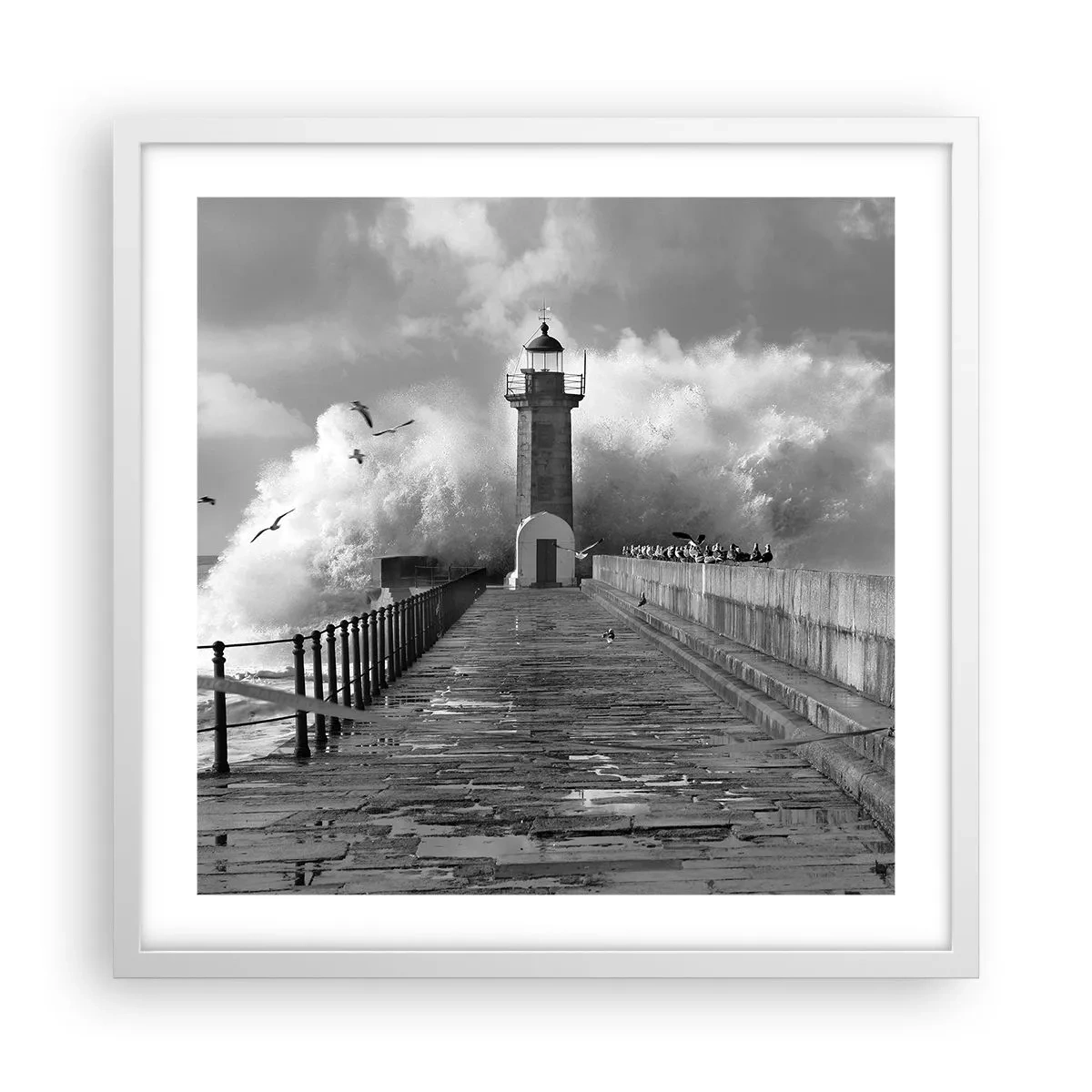 Plakat i hvid ramme - Frygtløs  - 50x50 cm