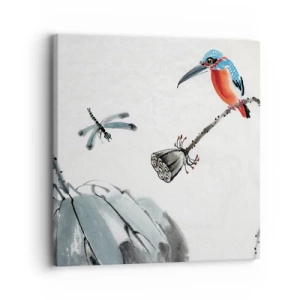 Lærredstryk - Billede på lærred - Engenes liv - 30x30 cm