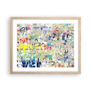 Plakat i ramme af lyst egetræ - Simpelthen en fryd for øjet - 50x40 cm