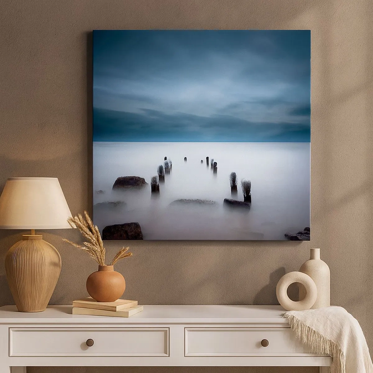 Lærredstryk - Billede på lærred - En betænksom sø - 30x30 cm