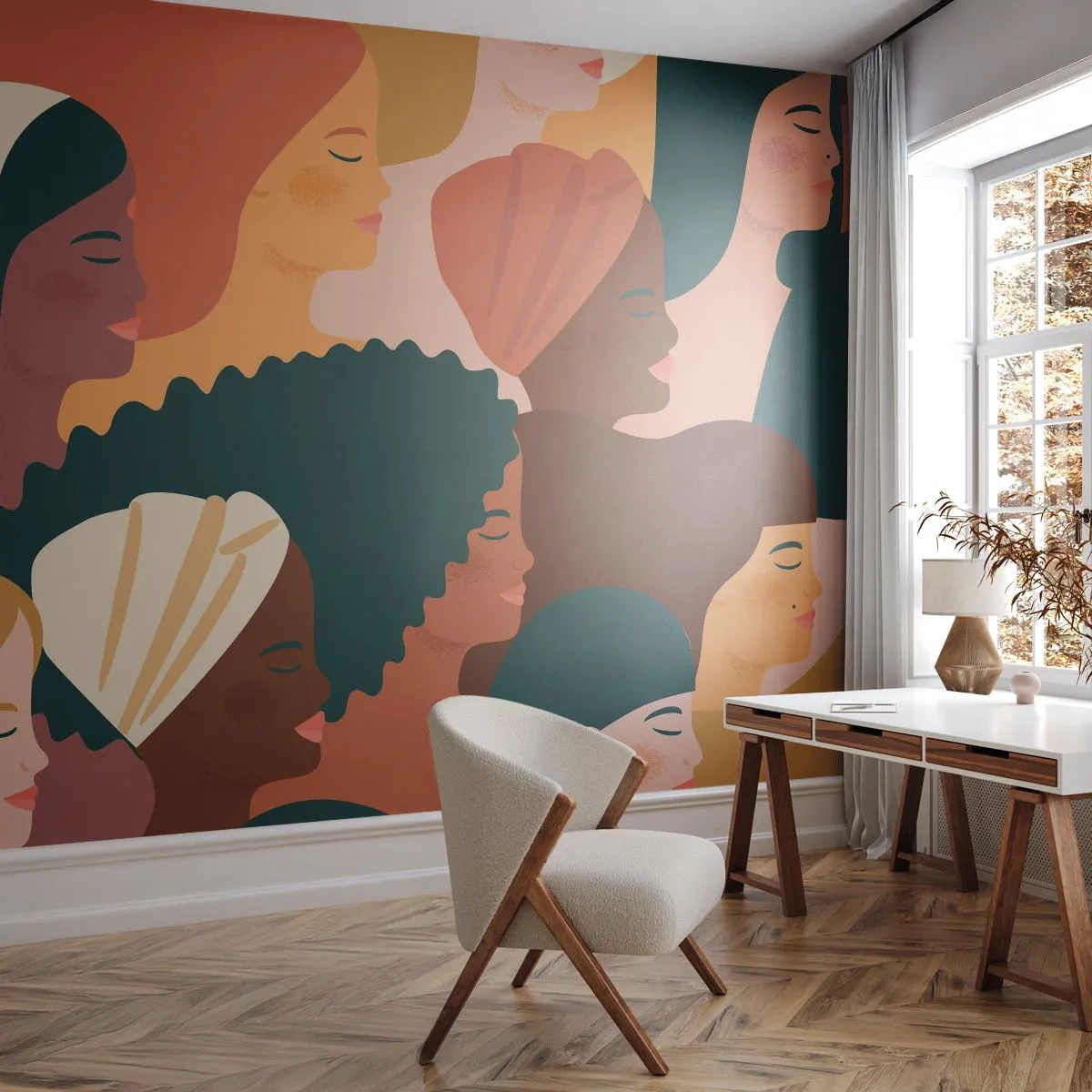 Fototapet Standard Eco - Kun kvindelighed - Kvinde, Moderne kunst, Afrika - 500x350 cm