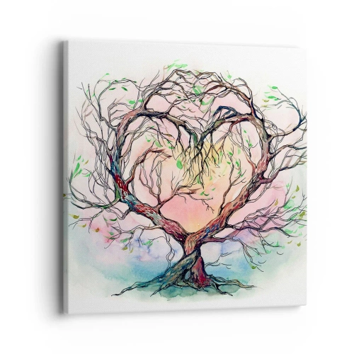 Lærredstryk - Billede på lærred - Sammen mod stormene - 40x40 cm