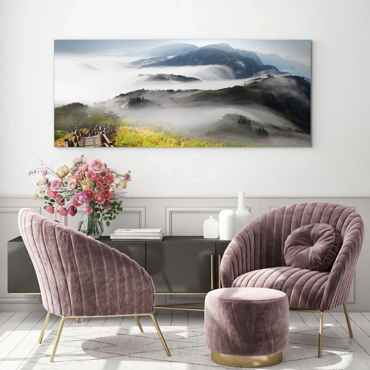 Billede på glas - Vævet mod blænding og tåge - 160x50 cm