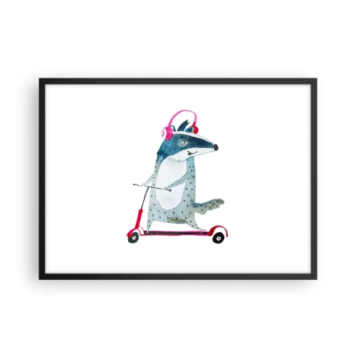 Plakat i sort ramme - Grævlingens glæder - 70x50 cm