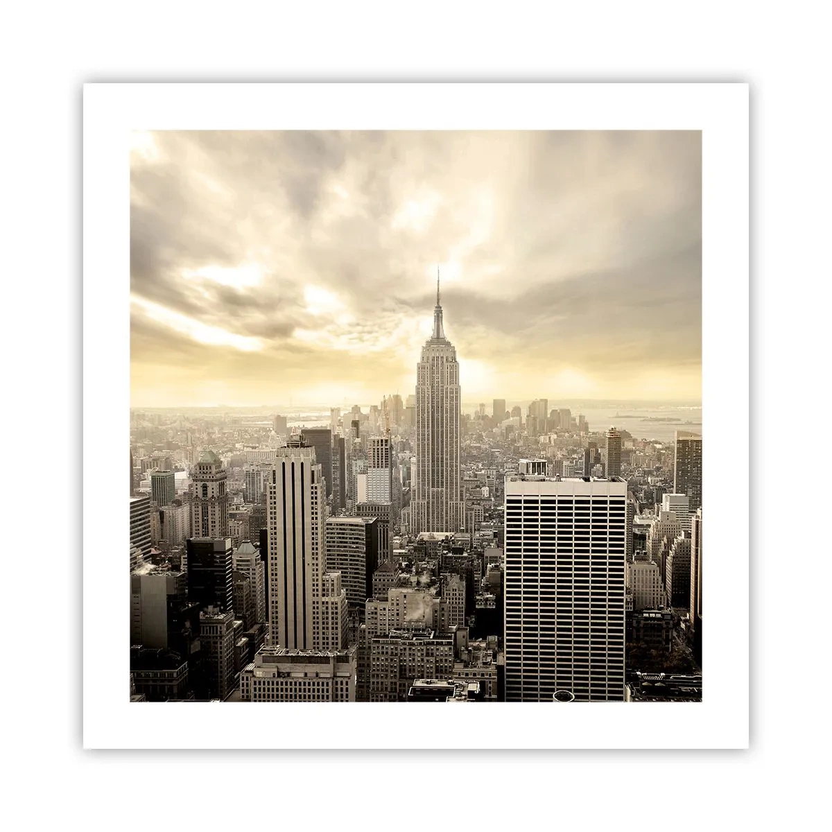 Plakat - New York vævet af grå - 50x50 cm