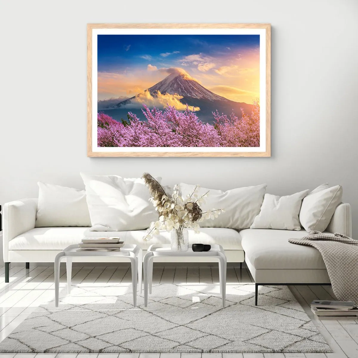 Plakat i ramme af lyst egetræ - Japansk hellighed - 40x30 cm