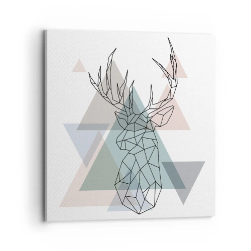 Lærredstryk - Billede på lærred - I en geometrisk skov - 70x70 cm