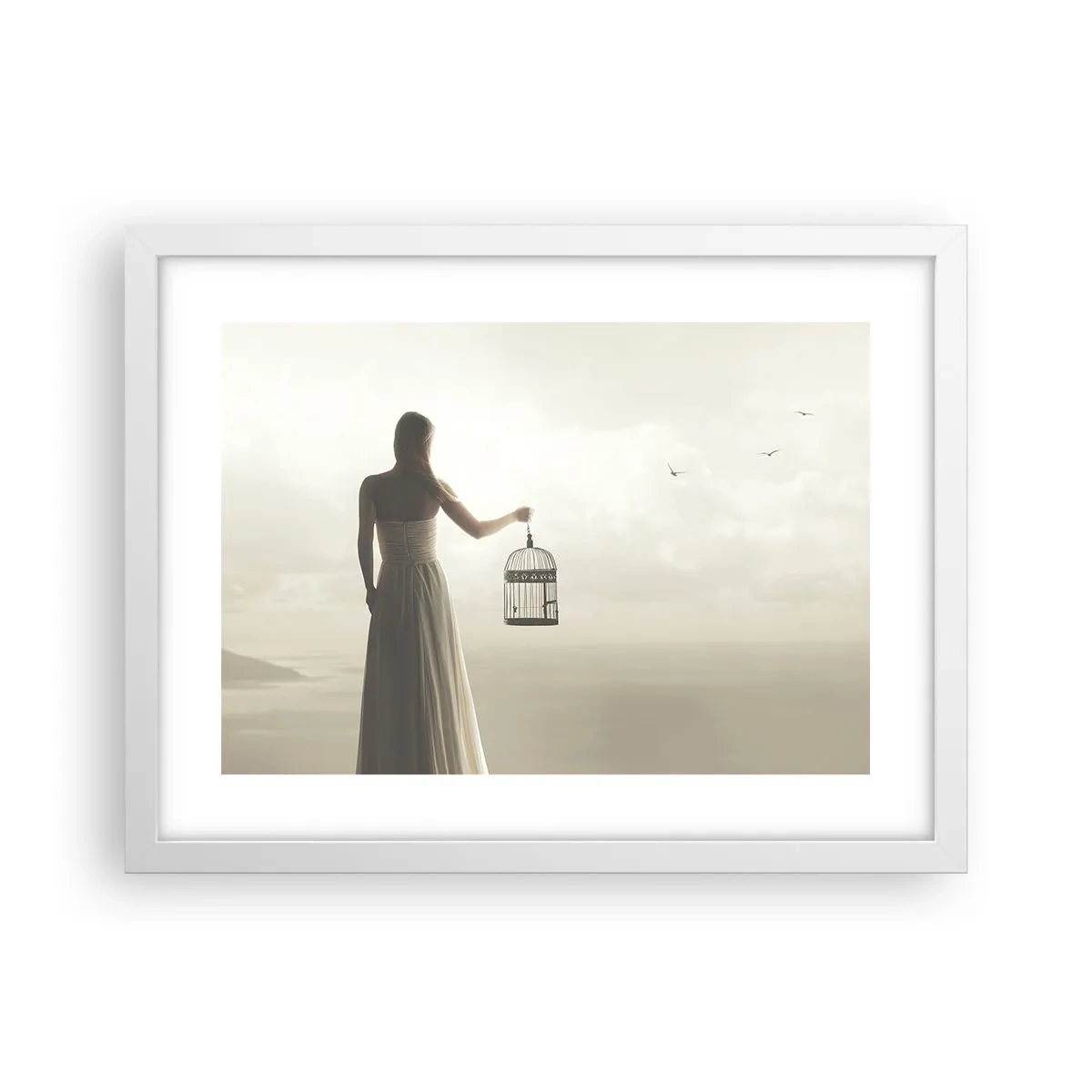 Plakat i hvid ramme - Vær fri - 40x30 cm
