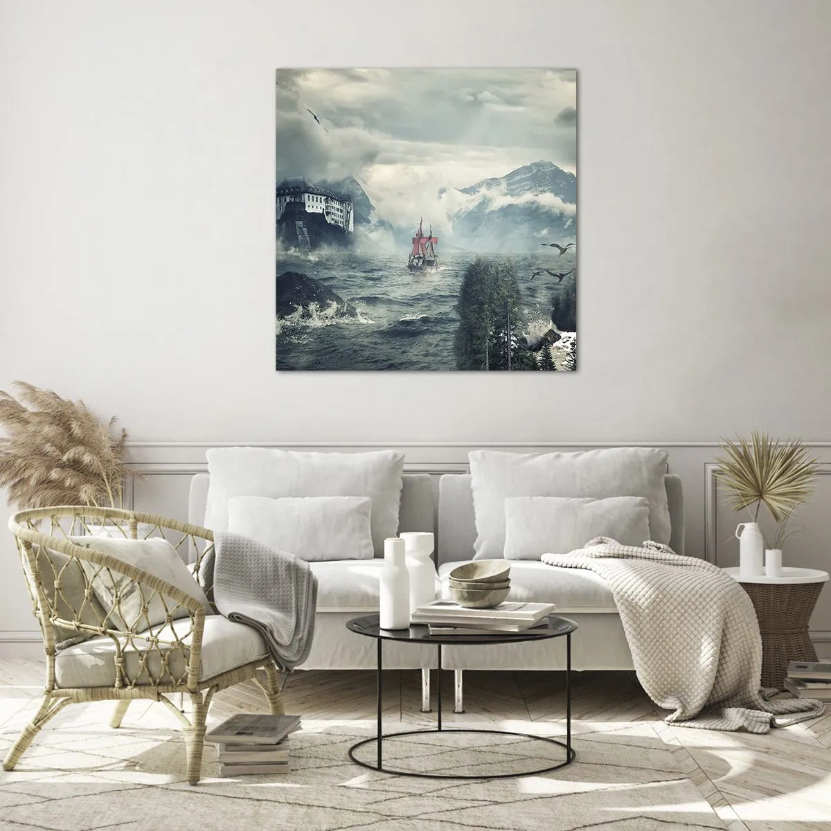 Billede på glas - På magiske vande - 70x70 cm