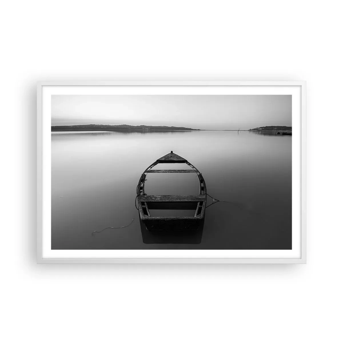 Plakat i hvid ramme - Længsel og melankoli - 91x61 cm