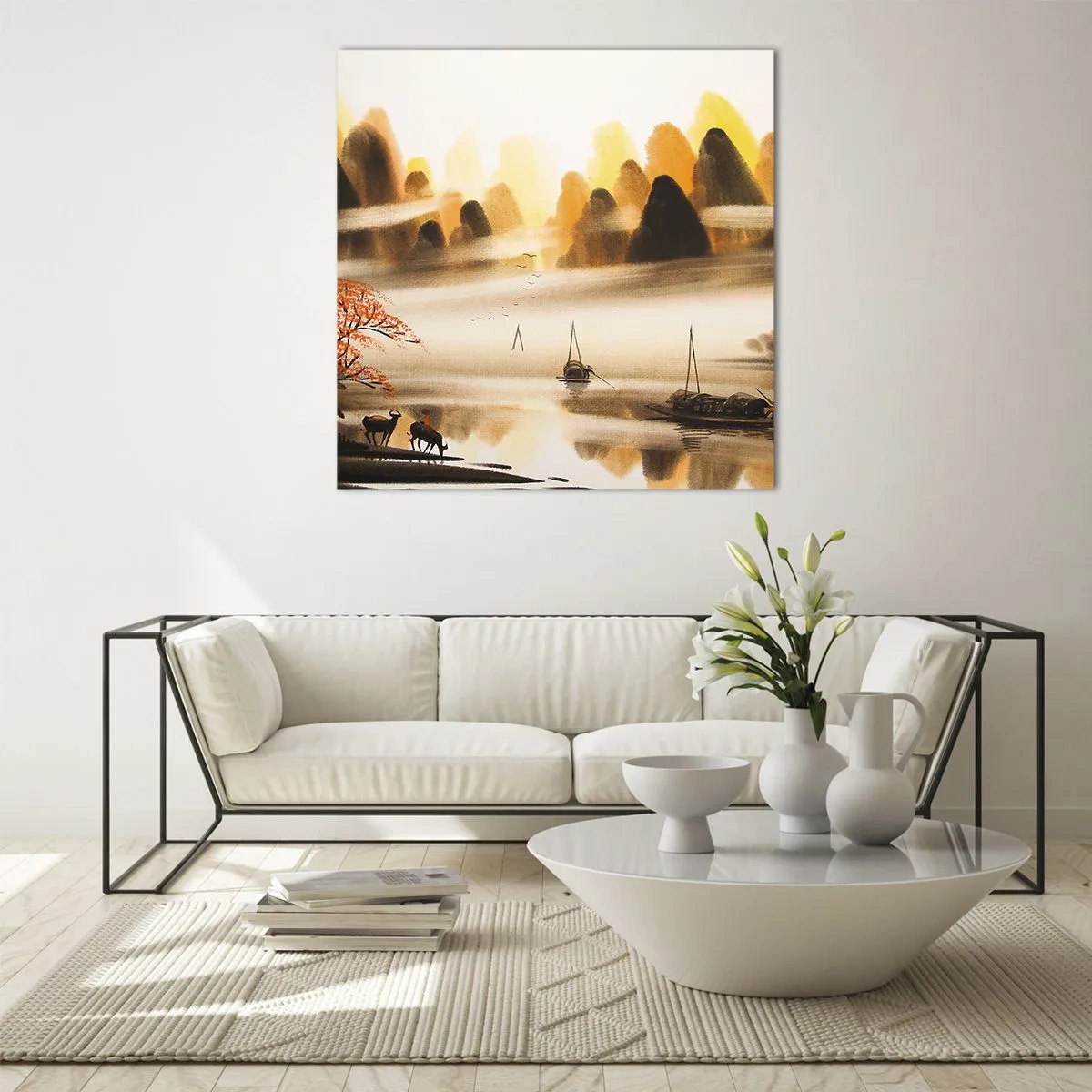 Billede på glas - Længere væk end det fjerne Østen - 70x70 cm