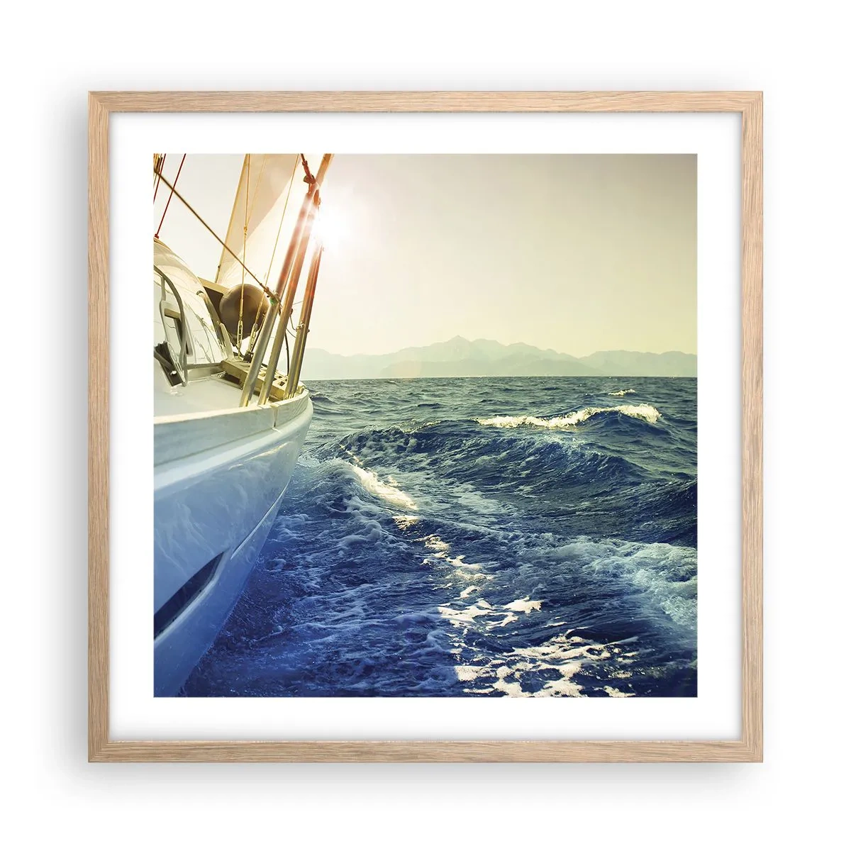 Plakat i ramme af lyst egetræ - For eventyr - 50x50 cm