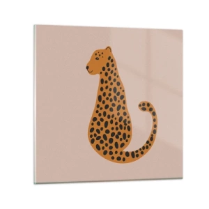 Billede på glas - Leopardprint er et moderigtigt mønster - 30x30 cm