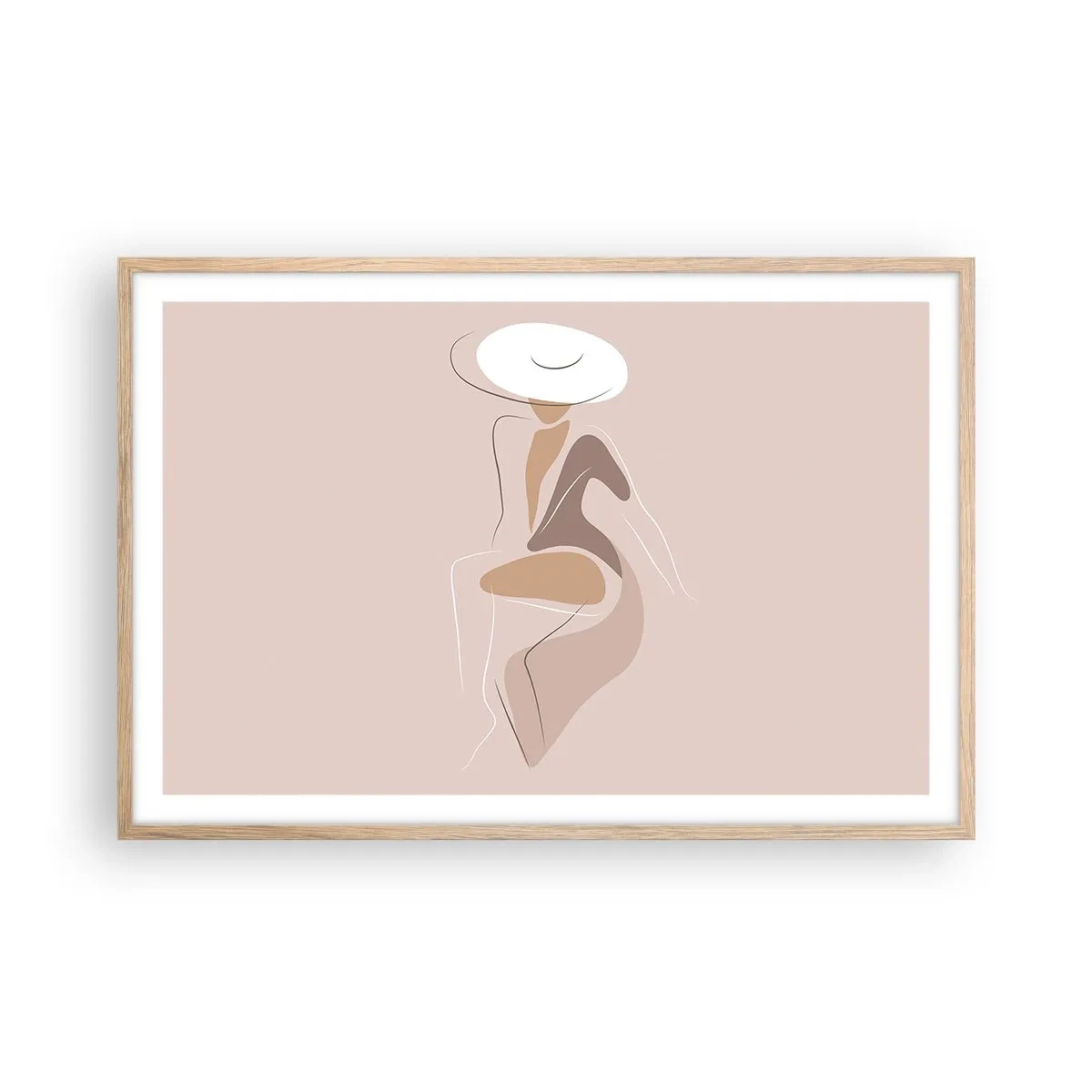 Plakat i ramme af lyst egetræ - En dame, der skal være - 91x61 cm