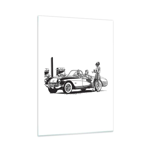 Billede på glas - 60. - det ubekymrede Amerika - 50x70 cm
