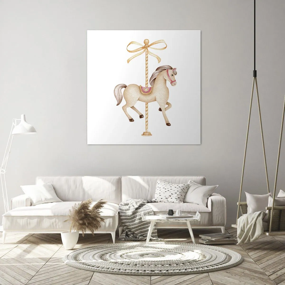 Lærredstryk - Billede på lærred - Med et yndefuldt trav - 60x60 cm