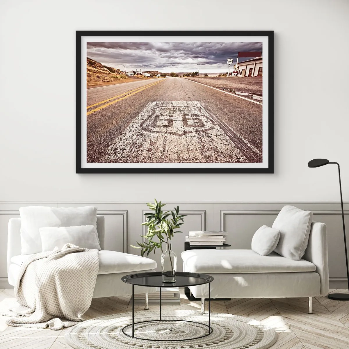 Plakat i sort ramme - Mother Road - amerikansk legende - 100x70 cm