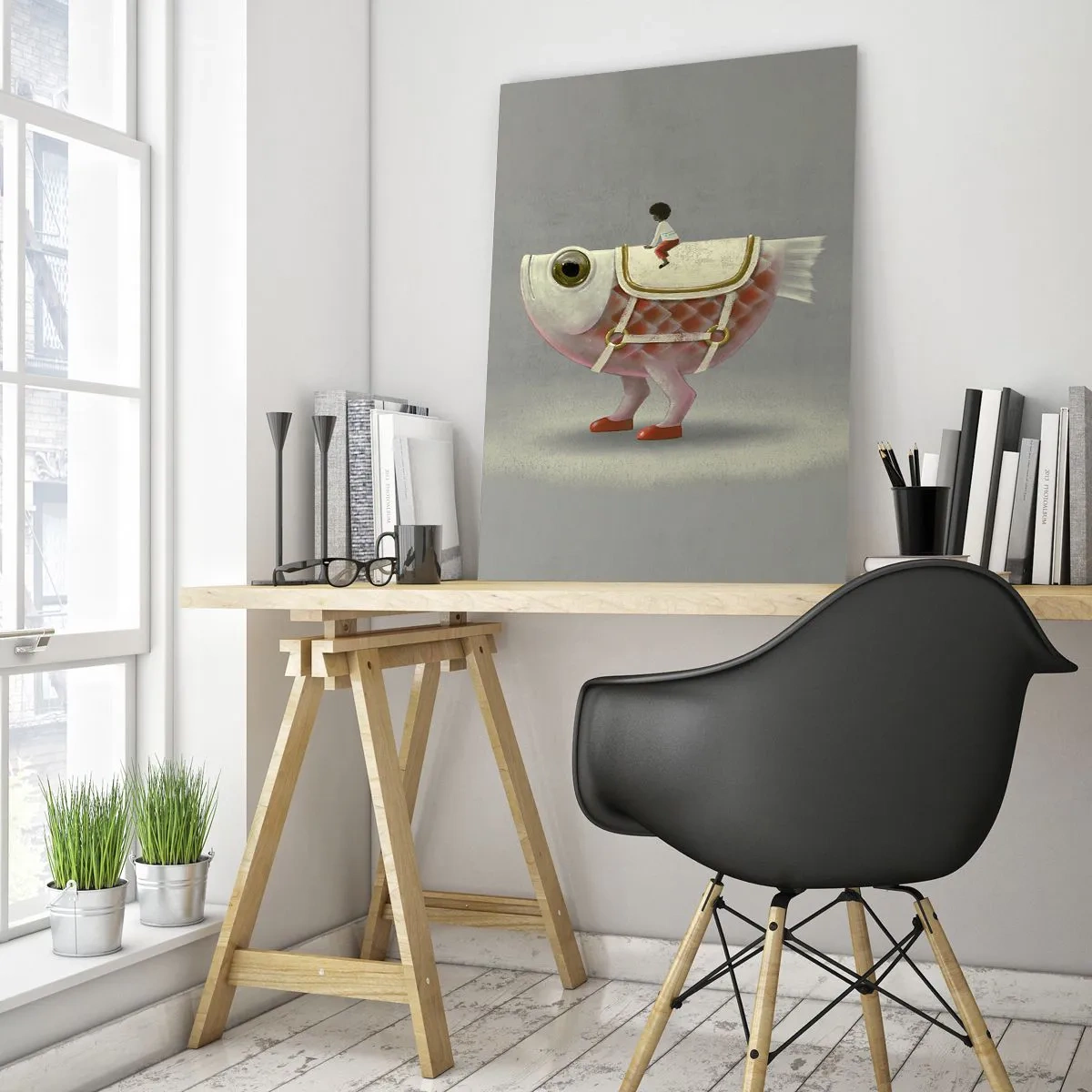 Billede på glas - Rybonski rytter - 50x70 cm