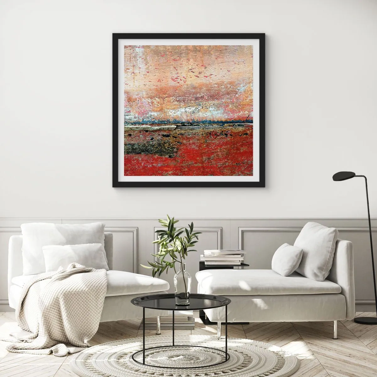 Plakat i sort ramme - Måske er det havet - 60x60 cm