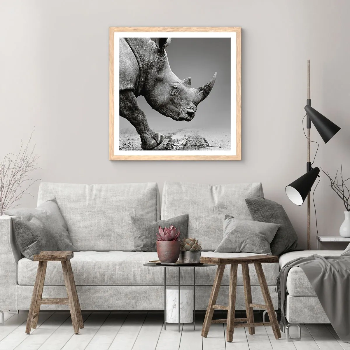 Plakat i ramme af lyst egetræ - En ustoppeli - 60x60 cm