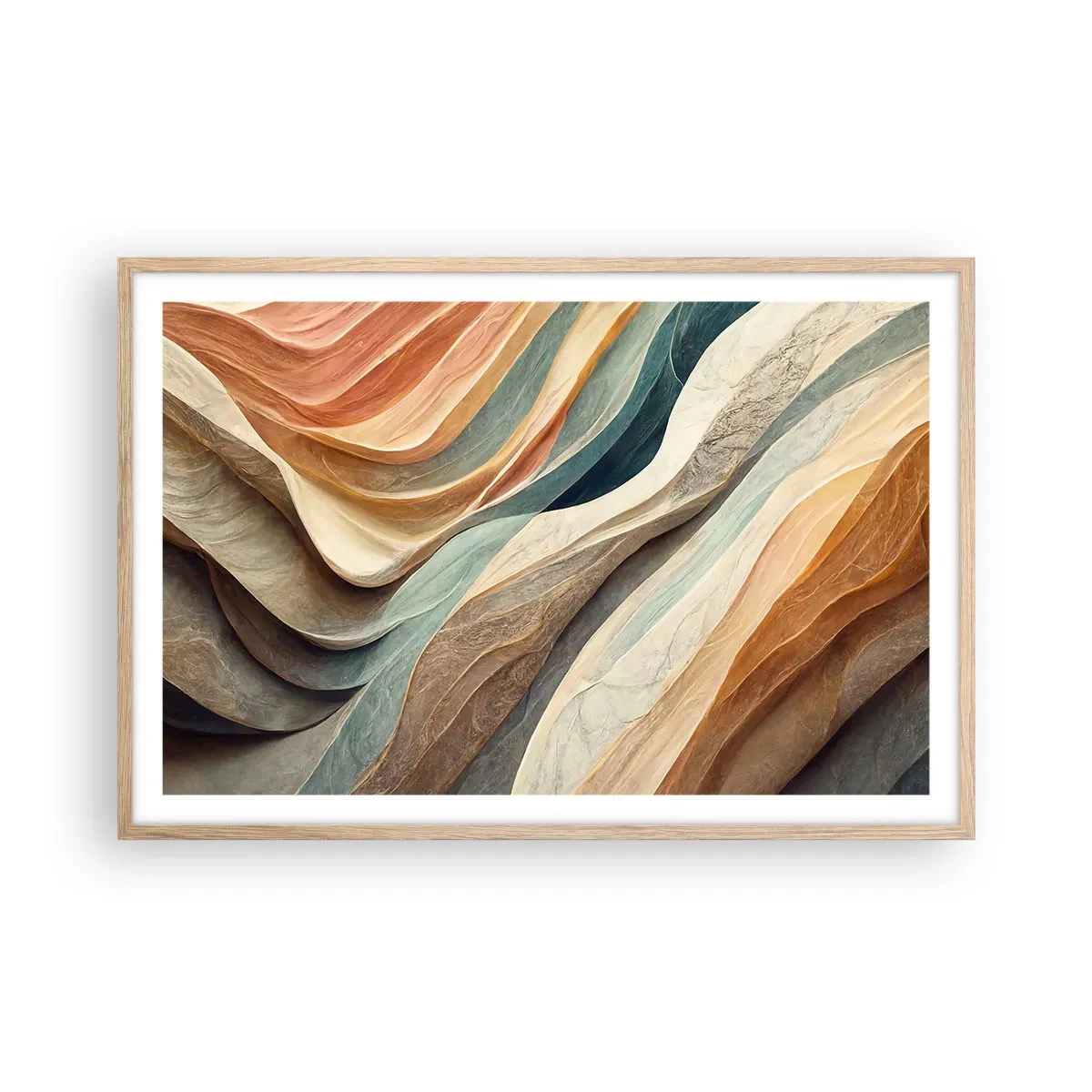 Plakat i ramme af lyst egetræ - Øjeblikke før forandring - 91x61 cm