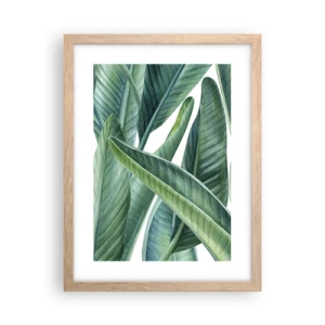 Plakat i ramme af lyst egetræ - Det grønne i sig selv - 30x40 cm