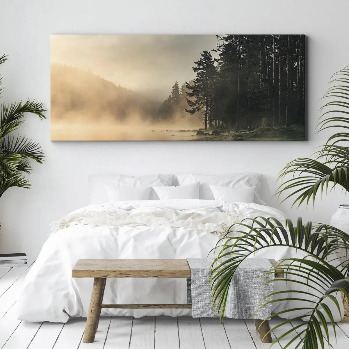 Lærredstryk - Billede på lærred - En dags fødsel - 90x30 cm