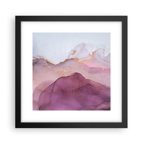 Plakat i sort ramme - Lilla og violette bølger - 30x30 cm