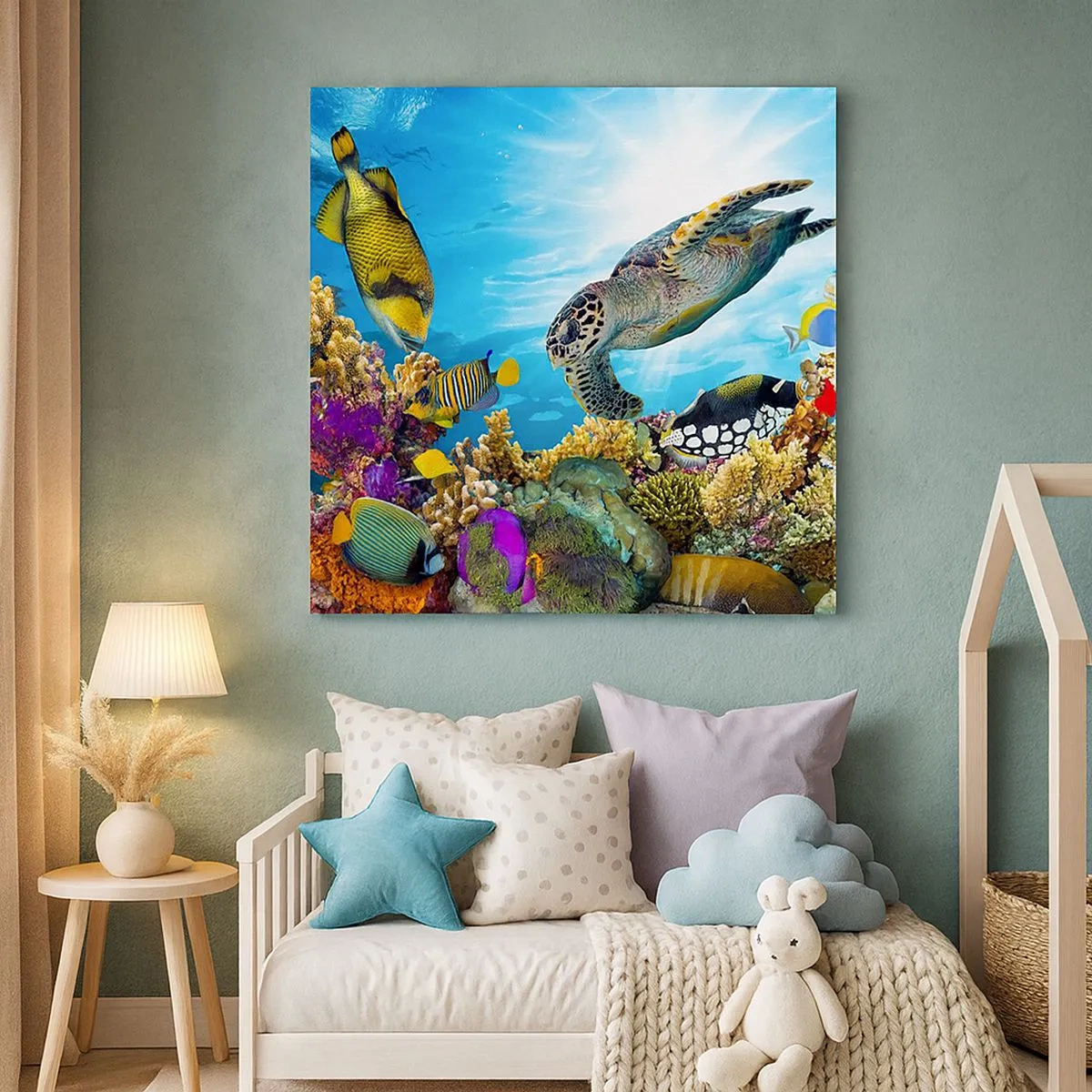 Lærredstryk - Billede på lærred - Koralpromenade - 30x30 cm