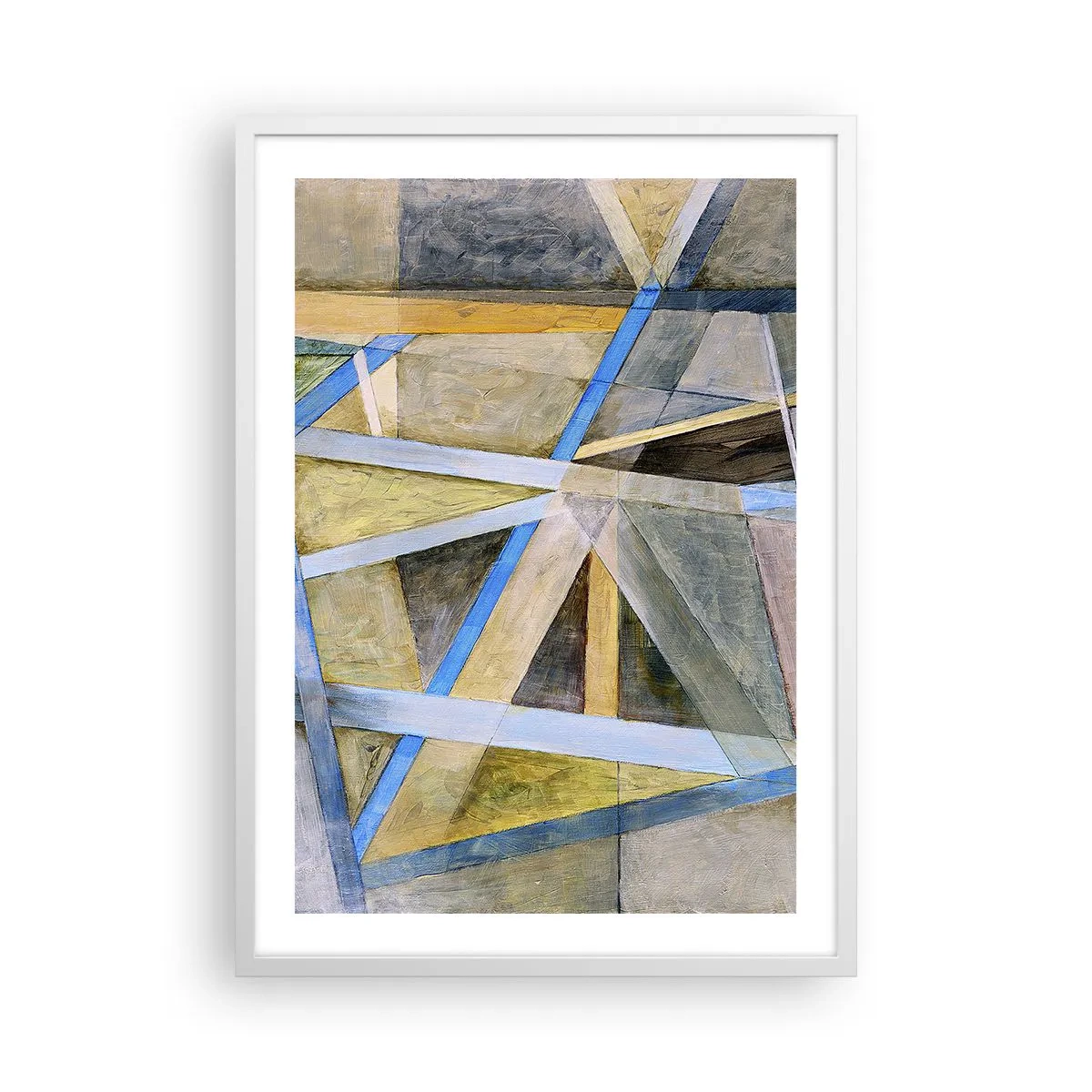 Plakat i hvid ramme - Lige eller skråt? - 50x70 cm