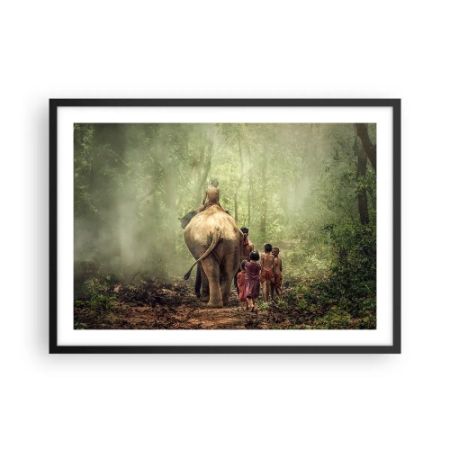 Plakat i sort ramme - Den nye Junglebog - 70x50 cm